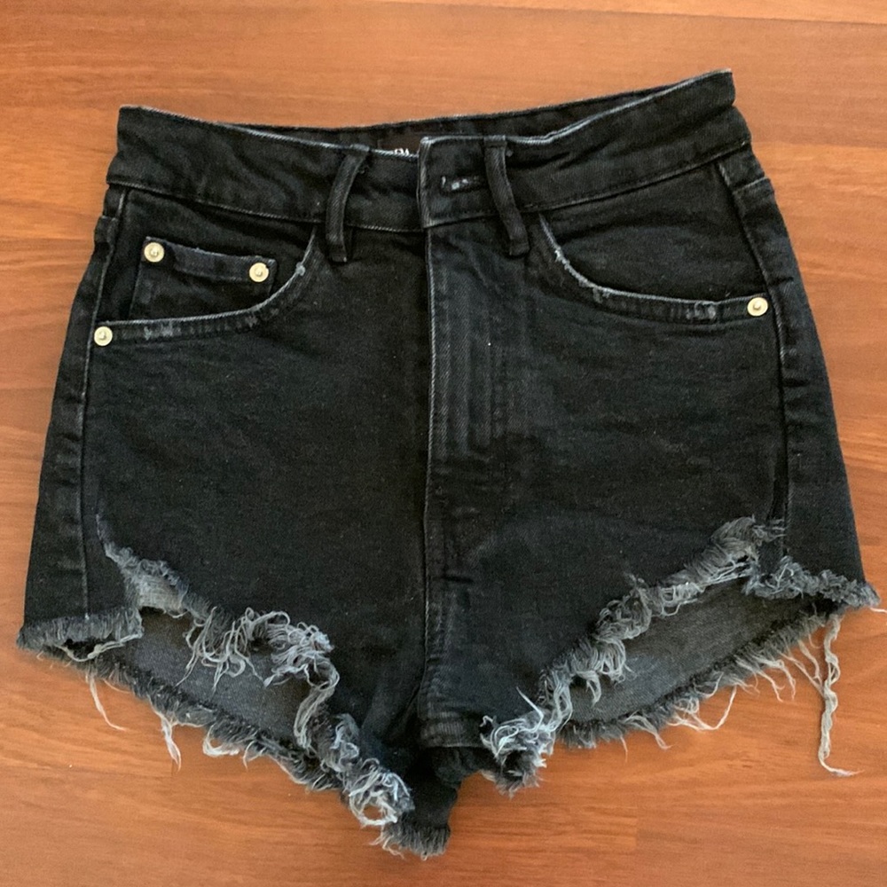 Zara Hi Rise Denim Shorts 0